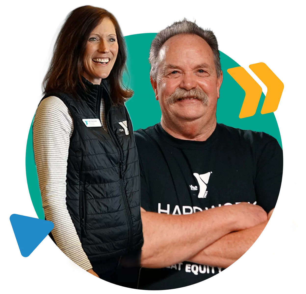 two smiling YMCA employees