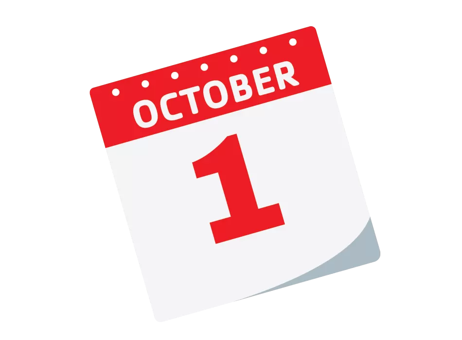 calendar on October 1