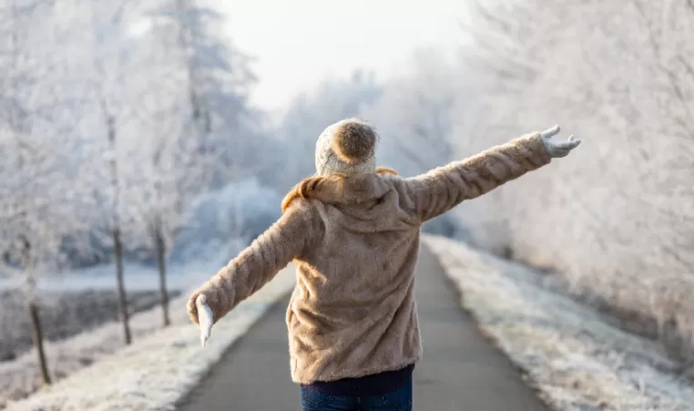 Woman walking outside