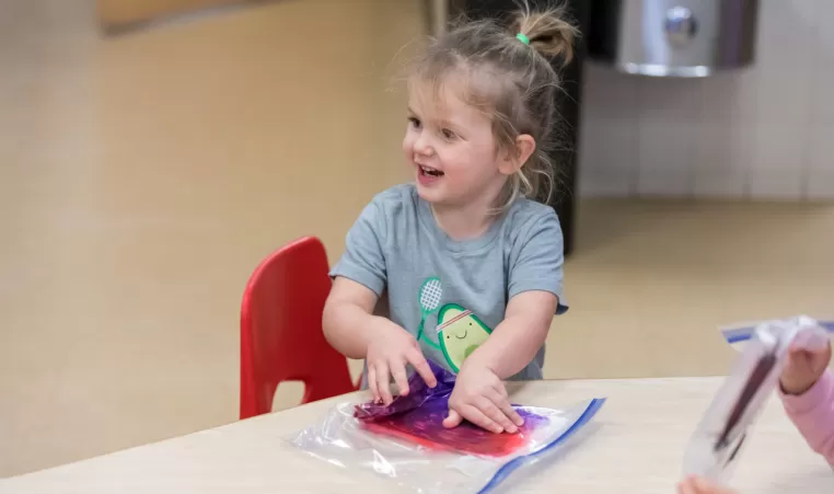 preschooler doing a STEM project