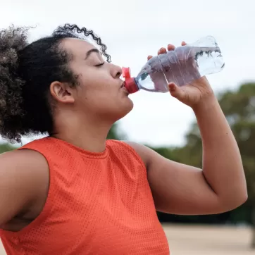 woman drinking water