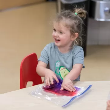 preschooler doing a STEM project